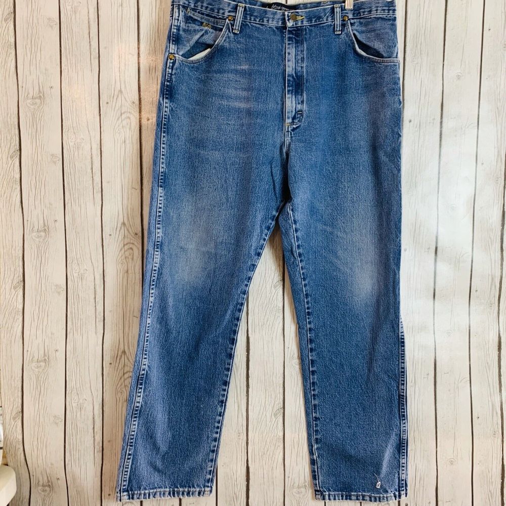Mens Wrangler George Strait Cowboy Collection Relaxed Fit Blue Jeans Size 40 34